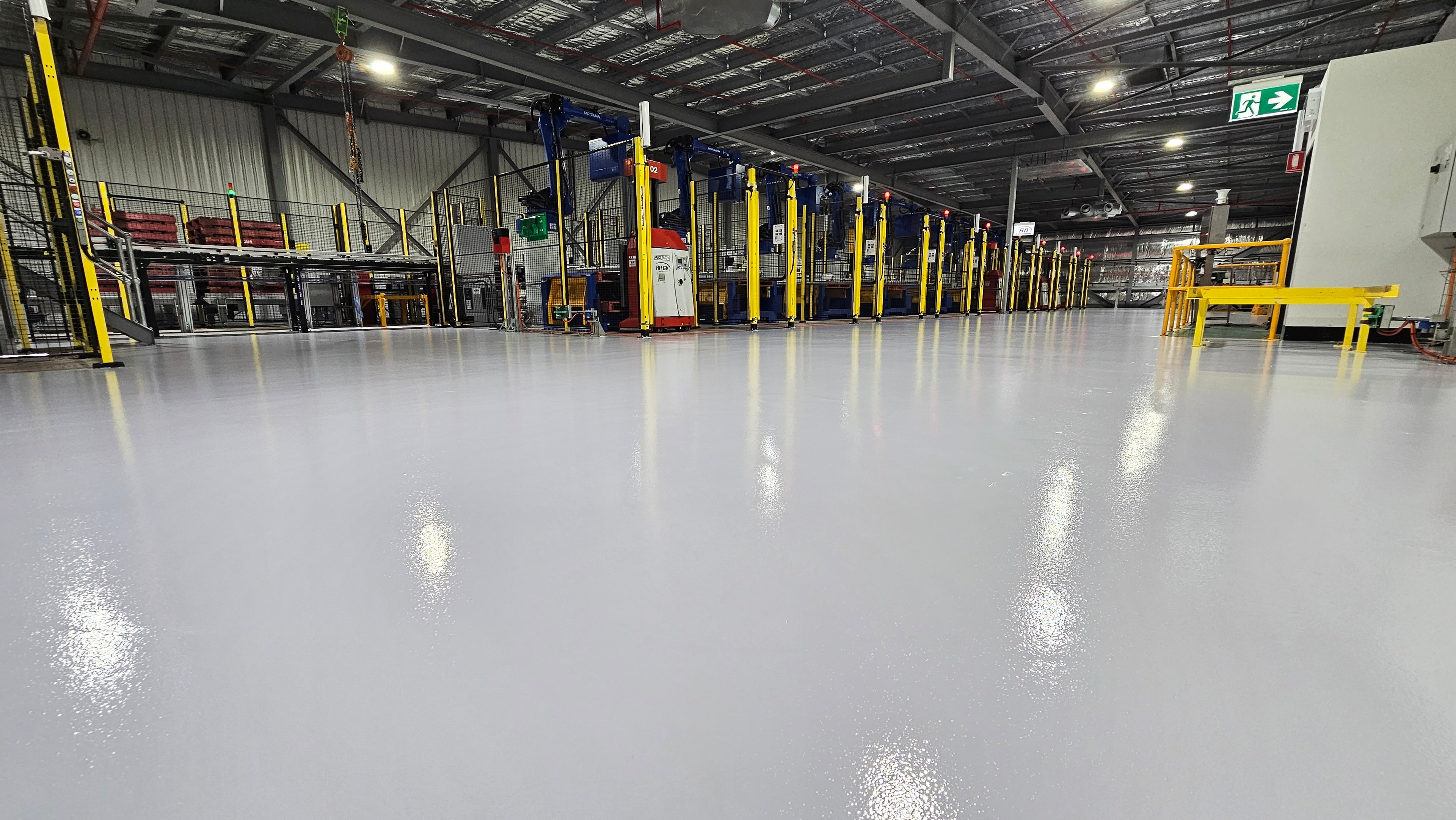 Warehouse epoxy floor in progress