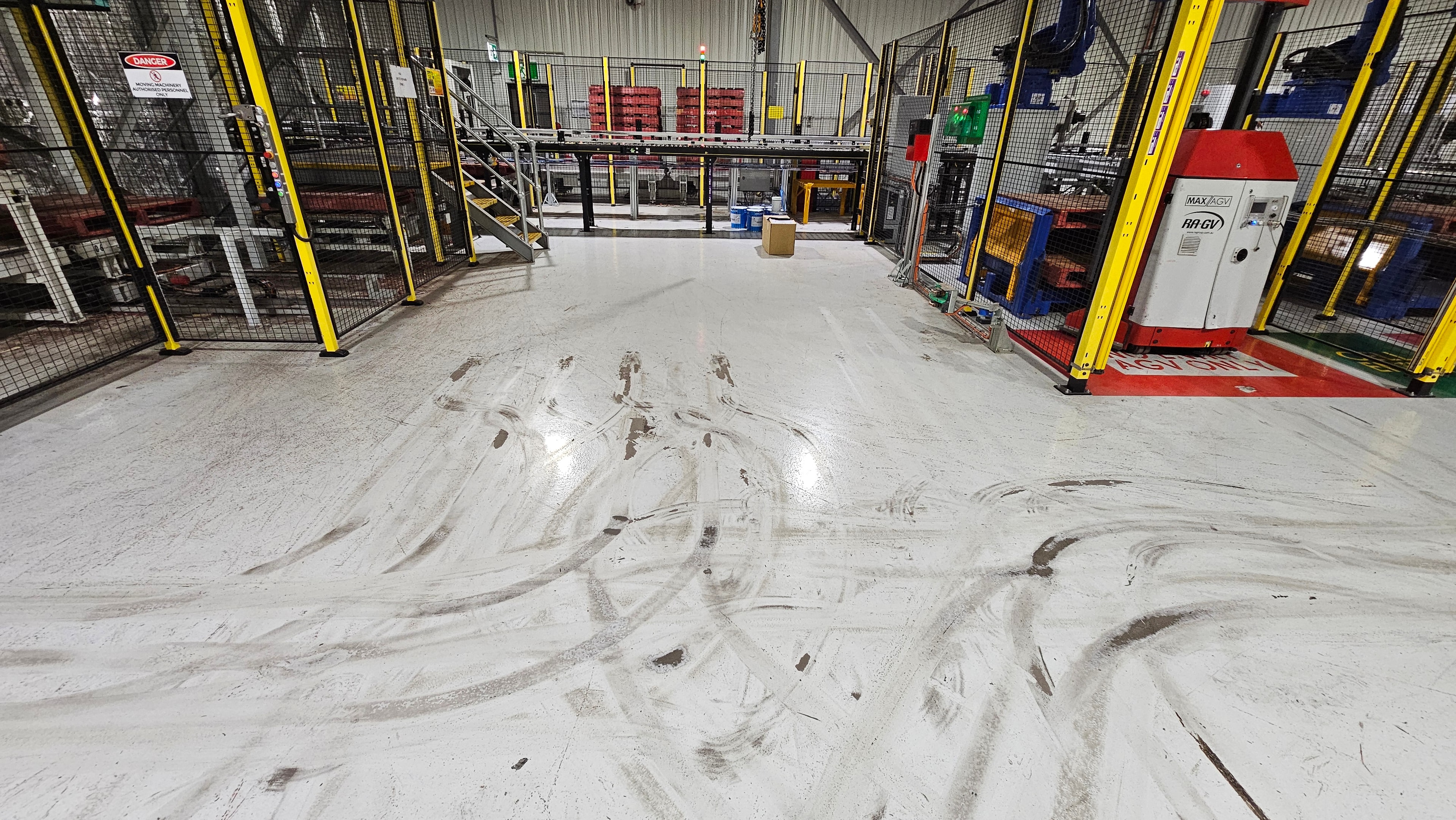 Warehouse epoxy floor detail shot