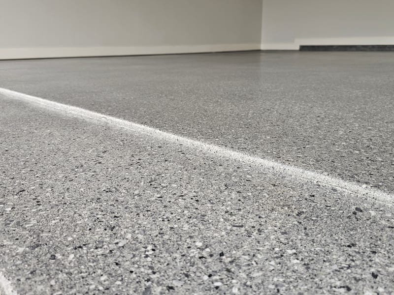 Polished epoxy floor in a commercial space